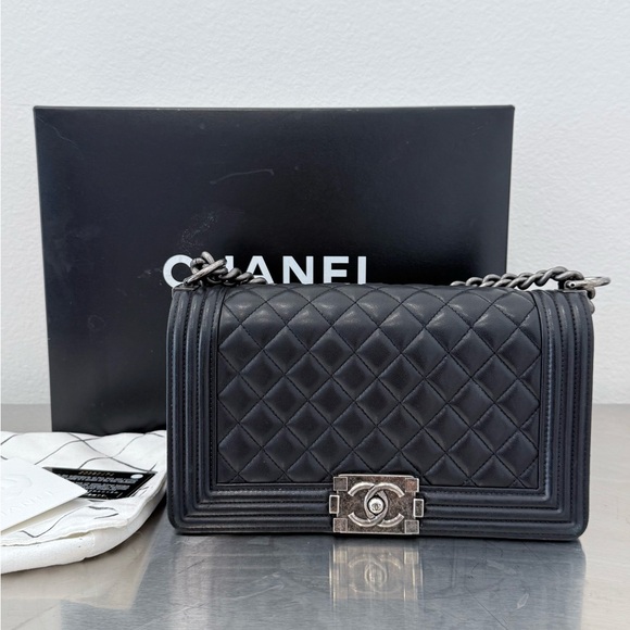Chanel Boy Leather Crossbody Medium Bag - Picture 1 of 8